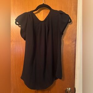 SHEIN Black Blouse with Cap Sleeves